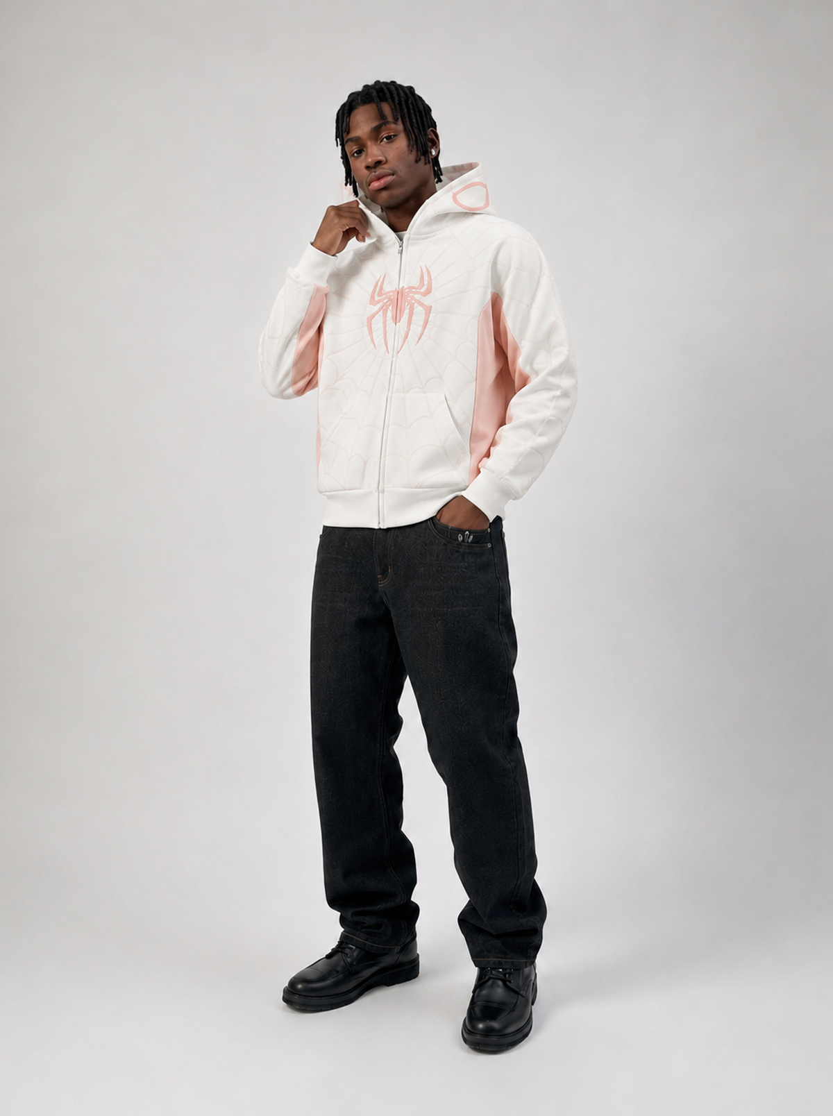 Webbed Zip-Up Hoodie